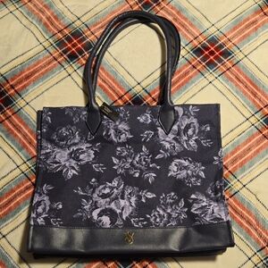 Floral Navy Tote Bag